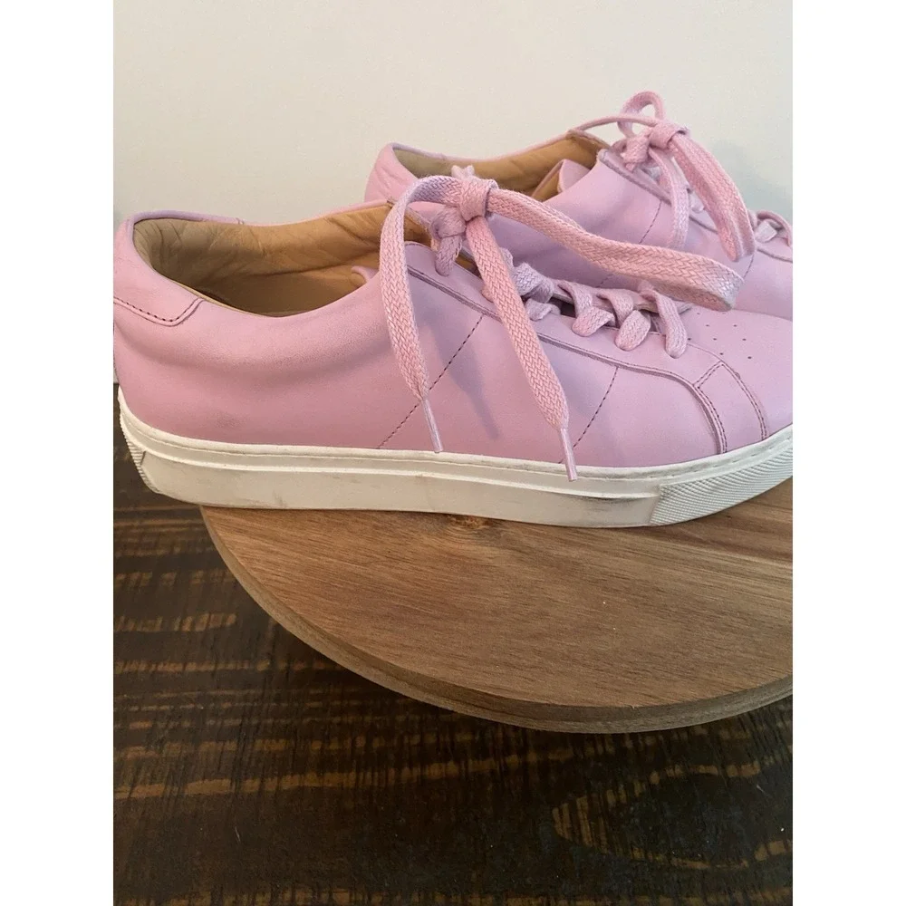 Woman's GREATS Size 9 Brooklyn Pink Leather Sneakers Shoes Made in Italy